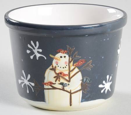 Twilight Snowman (White Stars) Condiment Bowl