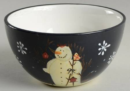 Twilight Snowman (White Stars) 6" All Purpose Bowl