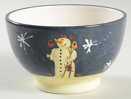 Twilight Snowman (White Stars) 5" All Purpose Bowl