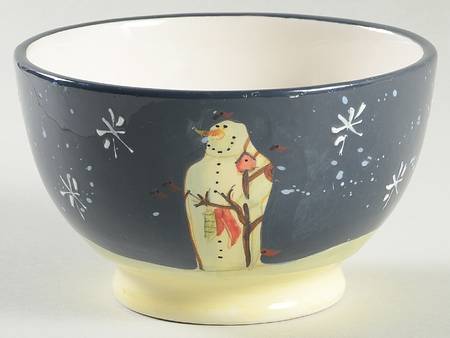 Twilight Snowman (White Stars) 5" All Purpose Bowl