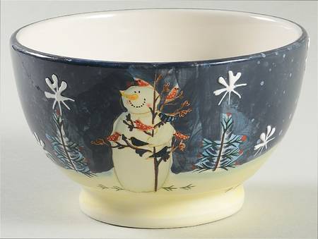 Twilight Snowman (White Stars) 5" All Purpose Bowl