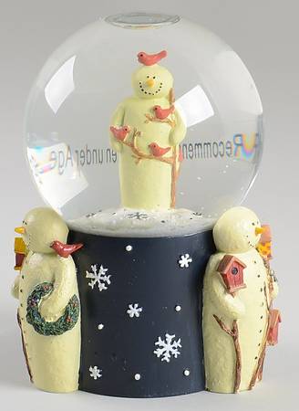 Twilight Snowman (White Stars) Snow Globe