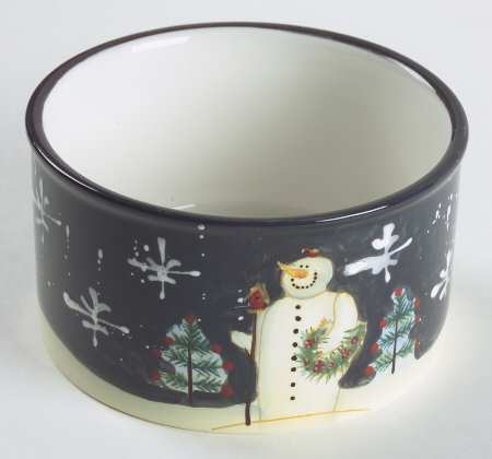 Twilight Snowman (White Stars) Dip Bowl (for Dip and Spreader)