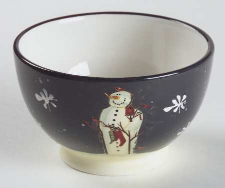 Twilight Snowman (White Stars) Individual Ice Cream Dish