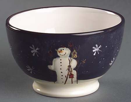 Twilight Snowman (White Stars) Individual Ice Cream Dish