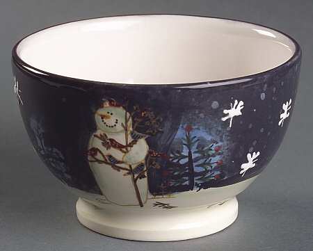 Twilight Snowman (White Stars) Individual Ice Cream Dish
