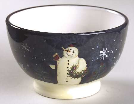 Twilight Snowman (White Stars) Individual Ice Cream Dish