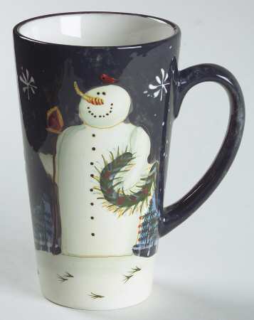 Twilight Snowman (White Stars) Latte Mug