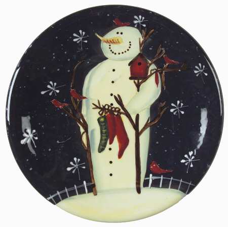 Twilight Snowman (White Stars) Salad Plate