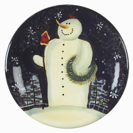Twilight Snowman (White Stars) Salad Plate