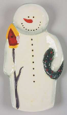 Twilight Snowman (White Stars) Spoon Rest/Holder (Holds 1 Spoon)