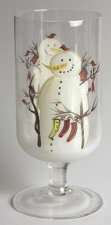 Twilight Snowman (White Stars) 16 Oz Glassware Iced Tea