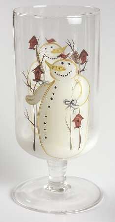 Twilight Snowman (White Stars) 16 Oz Glassware Iced Tea