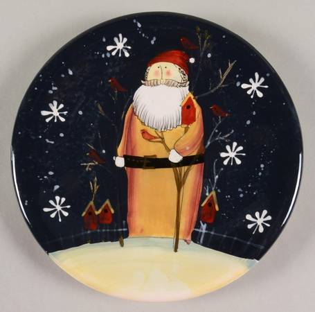 Twilight Santa (Blue Handles) Salad/Dessert Plate
