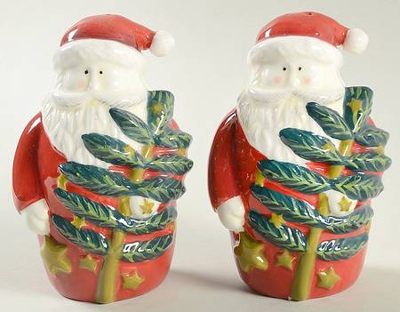 Twilight Santa (Blue Handles) Figural Salt & Pepper Set