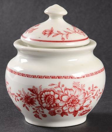 Dayton (Red Ring) Sugar Bowl & Lid