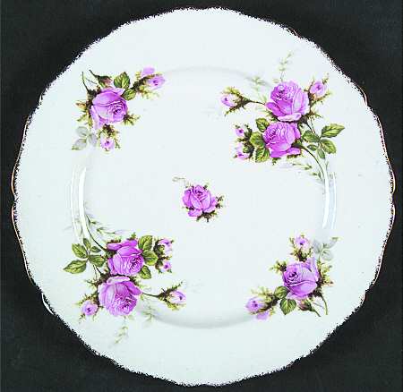Moss Rose (Brushed Gold Trim) Salad Plate