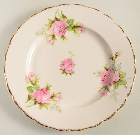 Moss Rose (Brushed Gold Trim) Bread & Butter Plate