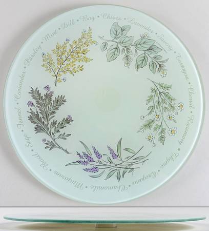 Thymeless Herbs (Corelle) Glassware Lazy Susan Turntable