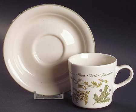 Thymeless Herbs (Corelle) Flat Cup & Saucer Set