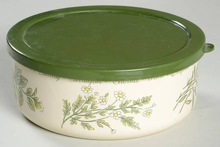 Thymeless Herbs (Corelle) 6" Metal Bowl W/Plastic Lid