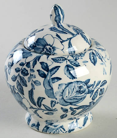 Blue Peony (Smooth) Sugar Bowl & Lid