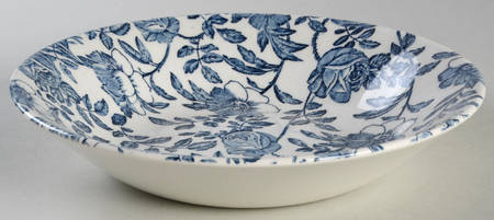 Blue Peony (Smooth) Coupe Soup Bowl
