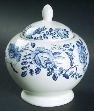 Blue Peony (Smooth) Sugar Bowl & Lid