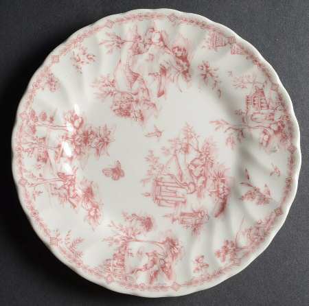 Toile Pink (Scalloped) Bread & Butter Plate by Churchill