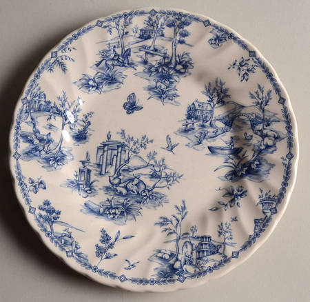 Toile Blue (Scalloped) Salad/Dessert Plate