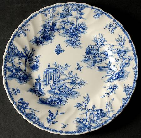 Toile Blue (Scalloped) Salad/Dessert Plate