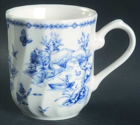 Toile Blue (Scalloped) Mug