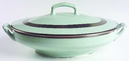 William Celadon Oval Covered Vegetable