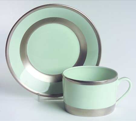 William Celadon Flat Cup & Saucer Set