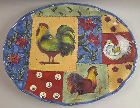 Country Collage 18" Oval Serving Platter by Certified International