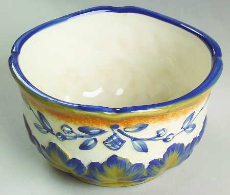 Tuscan Fruit Blue Individual Ice Cream Dish
