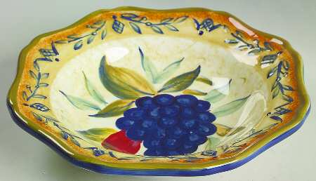 Tuscan Fruit Blue 9" Soup/Pasta Bowl