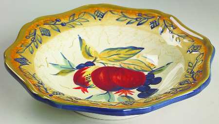 Tuscan Fruit Blue 9" Soup/Pasta Bowl