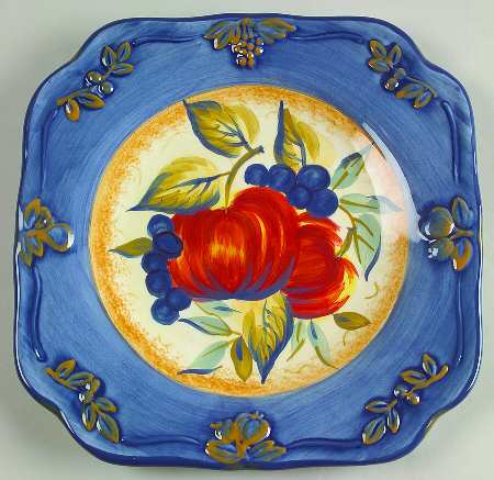 Tuscan Fruit Blue Salad Plate