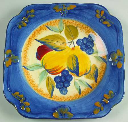 Tuscan Fruit Blue Salad Plate