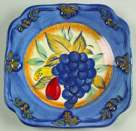 Tuscan Fruit Blue Salad Plate