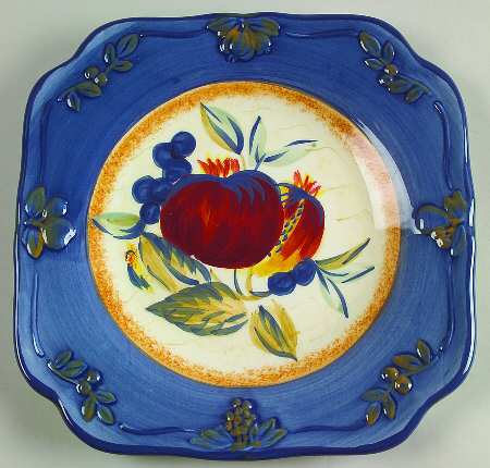 Tuscan Fruit Blue Salad Plate
