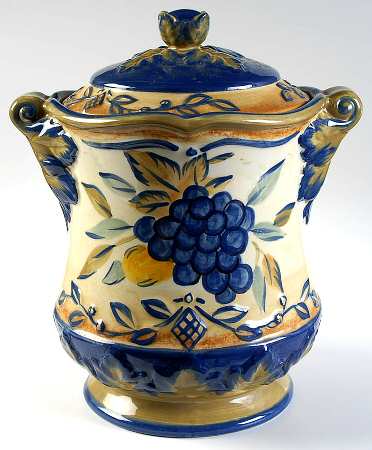 Tuscan Fruit Blue Extra Large Canister & Lid