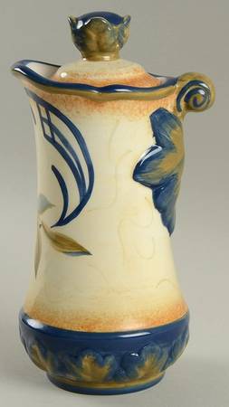 Tuscan Fruit Blue Oil Jar/Server & Lid