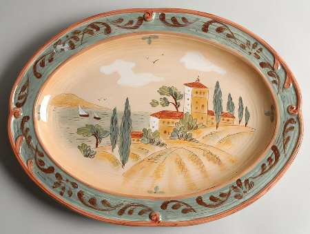 Tuscan Landscape 16" Oval Serving Platter
