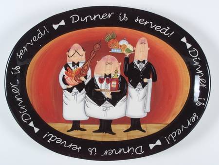 Dinner Is Served 18" Oval Serving Platter