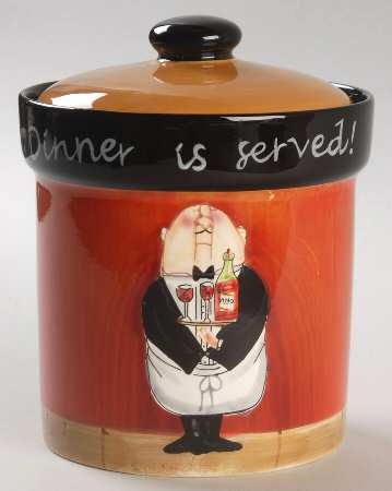Dinner Is Served Small Canister & Lid