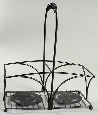 Dinner Is Served Metal Holder for Oil & Vinegar Drizzle Jars