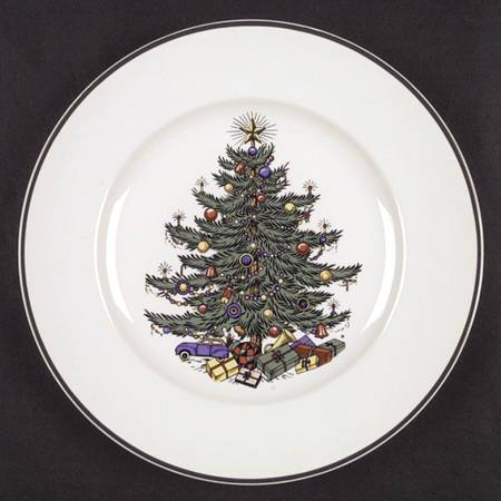 Christmas Tree (Narrow Green Band, White) by Cuthbertson