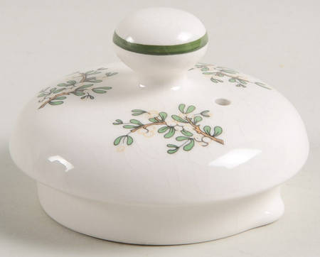 Christmas Tree (Narrow Green Band, White) Lid for Coffee Pot